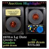 *Highlight* 1970-s Lg Date Proof Lincoln Cent 1c G