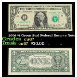 2006 $1 Green Seal Federal Reserve Note Grades Gem
