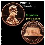 2001-s Proof Lincoln Cent 1c Grades GEM++ Proof De