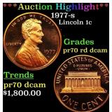 1977-s Proof Lincoln Cent 1c pr70 rd dcam SEGS