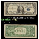 1957 $1 Blue Seal Silver Certificate Grades vf++