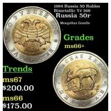1994 Russia 50 Rubles Bimetallic Y# 369 Grades GEM