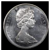 1965 Small Beads, Pointed 5 Canada Silver Dollar 1