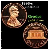 1998-s Proof Lincoln Cent 1c Grades GEM++ Proof De
