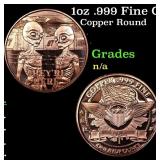 1oz .999 Fine Copper Bullion Round - Alien Style G