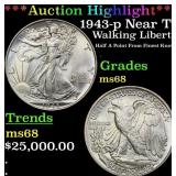 *Highlight* 1943-p Walking Liberty Half Dollar Nea