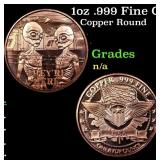 1oz .999 Fine Copper Bullion Round - Alien Style G