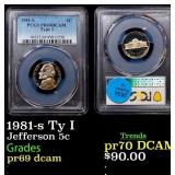 PCGS 1981-s Ty I Proof Jefferson Nickel 5c pr69 dc