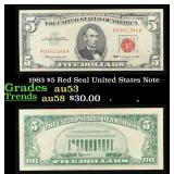 1963 $5 Red Seal United States Note Grades Select
