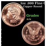 1oz .999 Fine Copper Bullion Round - Morgan Dollar
