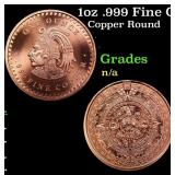 1oz .999 Fine Copper Bullion Round - Aztec Calenda