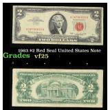 1963 $2 Red Seal United States Note Grades vf+