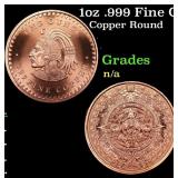 1oz .999 Fine Copper Bullion Round - Aztec Calenda