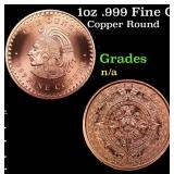 1oz .999 Fine Copper Bullion Round - Aztec Calenda