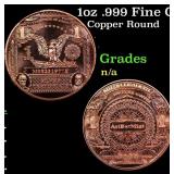 1oz .999 Fine Copper Bullion Round - Silver Certif