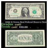 2006 $1 Green Seal Federal Reserve Note Grades Gem