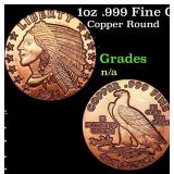1oz .999 Fine Copper Bullion Round - Indian Gold C