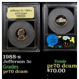 1988-s Proof Jefferson Nickel 5c GEM++ Proof Deep