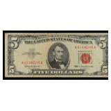 1963 $5 Red Seal United States Note Grades vf++