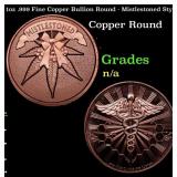 1oz .999 Fine Copper Bullion Round - Mistlestoned