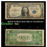 1935A $1 Blue Seal Silver Certificate Grades f+