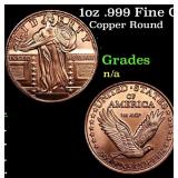 1oz .999 Fine Copper Bullion Round - Standing Libe