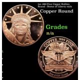 1oz .999 Fine Copper Bullion Round - Statue of Lib