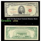 1963 $5 Red Seal United States Note Grades vf++