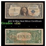 1957 $1 Blue Seal Silver Certificate Grades vf++