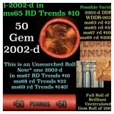 BU Shotgun Lincoln 1c roll, 2002-d 50 pcs Bank Wra