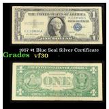 1957 $1 Blue Seal Silver Certificate Grades vf++