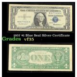 1957 $1 Blue Seal Silver Certificate Grades vf++