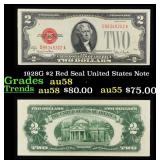1928G $2 Red Seal United States Note Grades Choice