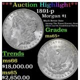 *Highlight* 1891-p Morgan Dollar $1 ms65+ SEGS (fc