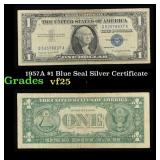 1957A $1 Blue Seal Silver Certificate Grades vf+