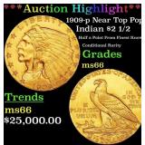 *Highlight* 1909-p Gold Indian Quarter Eagle Near