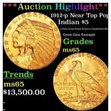 *Highlight* 1912-p Gold Indian Half Eagle Near Top