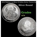 2024 Tokelau 1 oz Silver $5 Zodiac Series: Taurus