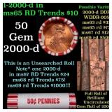 BU Shotgun Lincoln 1c roll, 2000-d 50 pcs Bank Wra