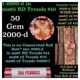 BU Shotgun Lincoln 1c roll, 2000-d 50 pcs Bank Wra