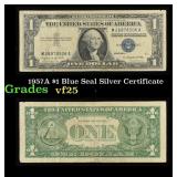 1957A $1 Blue Seal Silver Certificate Grades vf+