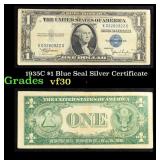 1935C $1 Blue Seal Silver Certificate Grades vf++
