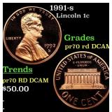 1991-s Proof Lincoln Cent 1c pr70 rd DCAM SEGS