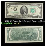 1976 $2 Green Seal Federal Reserve Note Grades Sel