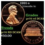 1991-s Proof Lincoln Cent 1c pr70 rd DCAM SEGS
