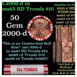 BU Shotgun Lincoln 1c roll, 2000-d 50 pcs Bank Wra