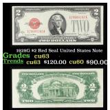 1928G $2 Red Seal United States Note Grades Select