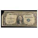1935C $1 Blue Seal Silver Certificate Grades vf de