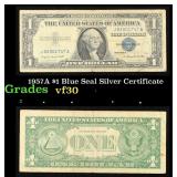 1957A $1 Blue Seal Silver Certificate Grades vf++