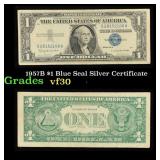 1957B $1 Blue Seal Silver Certificate Grades vf++